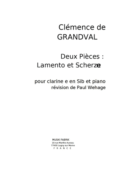 Deux Pieces : Lamento et Scherzetto
