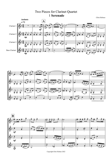 Two Pieces for Clarinet Quartet