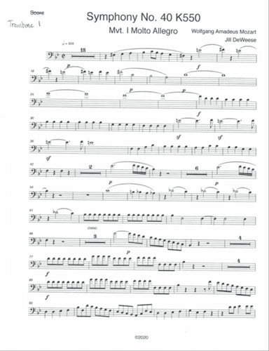 Mozart Symphony No. 40 in G minor, Movement 1 Trombone 1 only