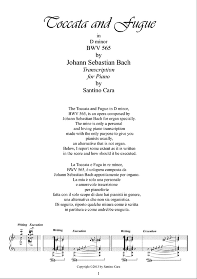 J.S.Bach-Toccata e fuga in D minor BWV565 - Piano solo