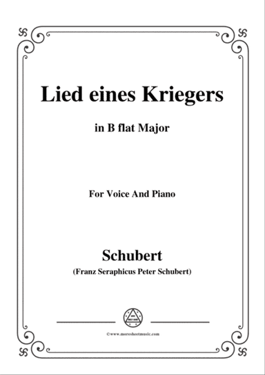 Schubert-Lied eines Kriegers,D.822,in B flat Major,for Voice and Piano