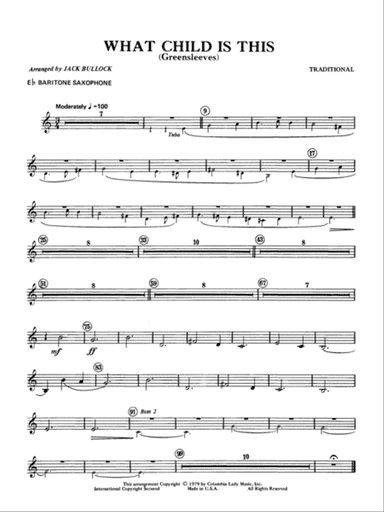 What Child Is This?: E-flat Baritone Saxophone