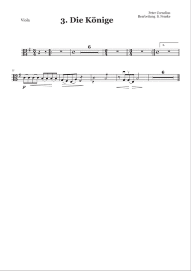 Peter Cornelius Weihnachtslieder - 3. Die Könige - Viola