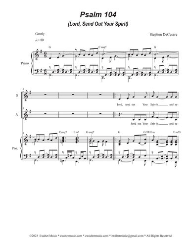 Psalm 104 (Lord, Send Out Your Spirit) (Duet for Soprano and Alto solo)