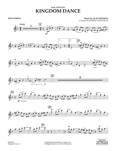 Kingdom Dance (from Tangled) - Solo Fiddle