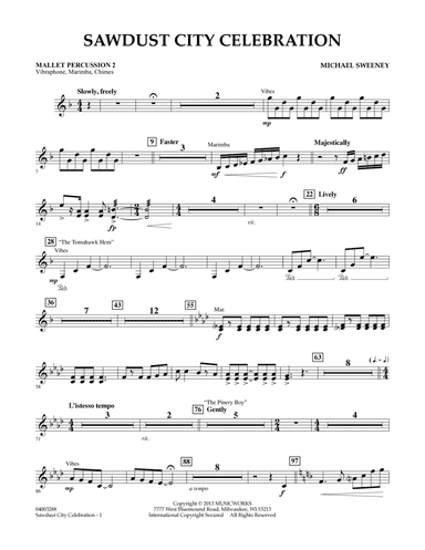 Sawdust City Celebration - Mallet Percussion 2