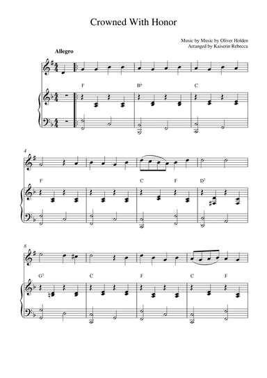 Crowned With Honor (for tenor sax solo and piano accompaniment)