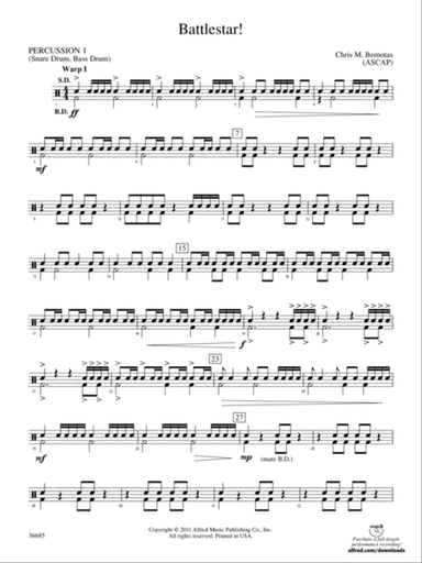 Battlestar!: 1st Percussion
