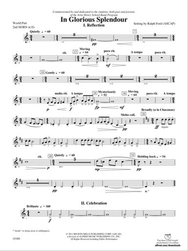 In Glorious Splendour: (wp) 2nd Horn in E-flat