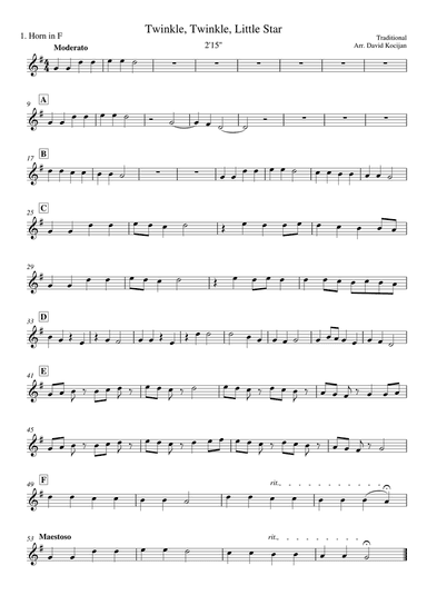 Twinkle, Twinkle, Little Star - French Horn Quartet