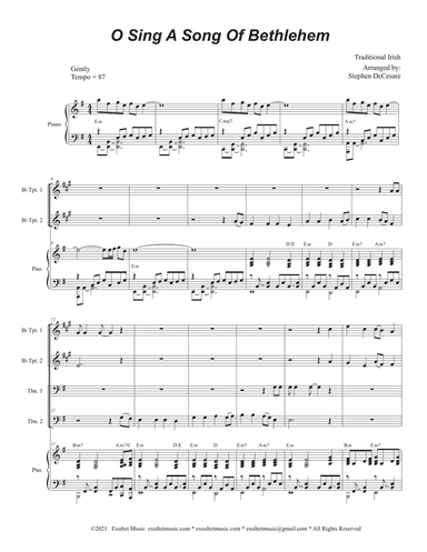 O Sing A Song Of Bethlehem (Brass Quartet and Piano - Alternate Version)
