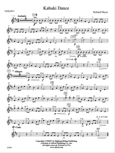 Kabuki Dance: 1st Violin