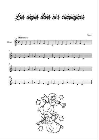 Les anges dans nos campagnes (for Flute)