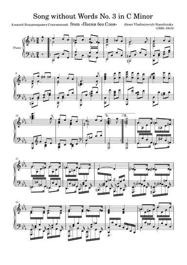 Song Without Words No. 3 in C Minor