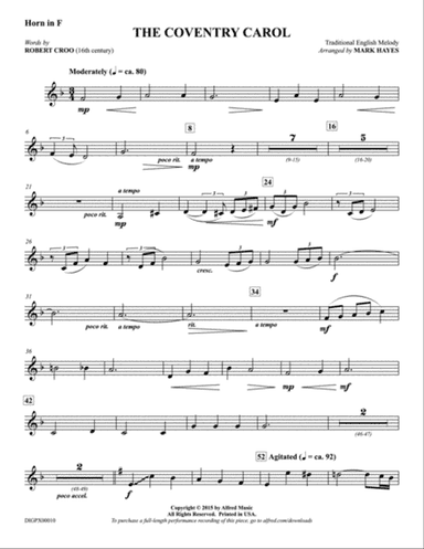 The Coventry Carol: French Horn
