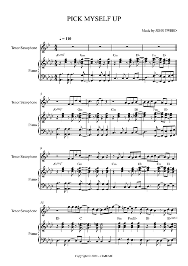 Pick Myself Up for Tenor Sax and Piano