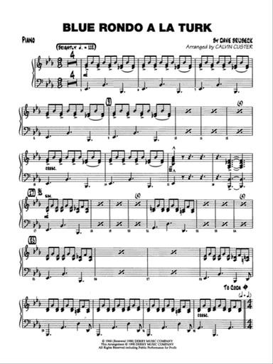 Blue Rondo ala Turk: Piano Accompaniment
