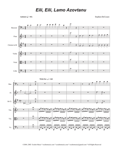 Eili, Eili, Lamo Azovtanu (Chamber Orchestra Version)