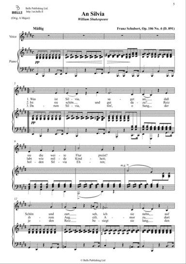An Silvia, Op. 106 No. 4 (D. 891) (E Major)