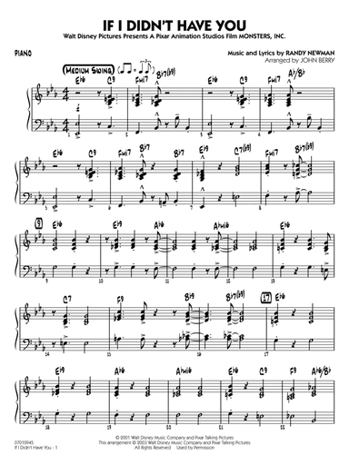 If I Didn't Have You (arr. John Berry) - Piano