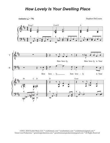 How Lovely Is Your Dwelling Place (Psalm 84) (2-part choir - (TB)