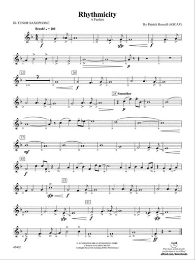 Rhythmicity: B-flat Tenor Saxophone
