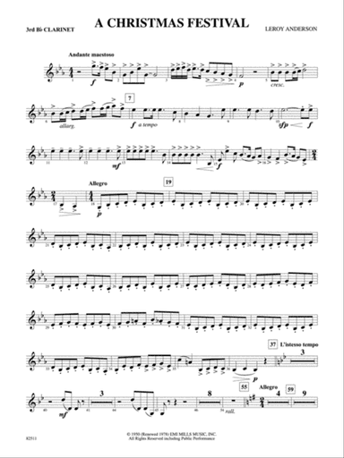 A Christmas Festival: 3rd B-flat Clarinet