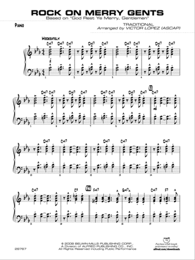 Rock On Merry Gents: Piano Accompaniment