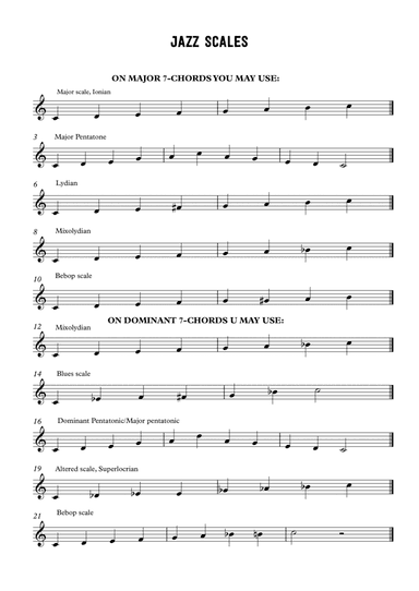 Jazz scales