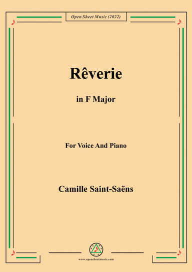 Saint-Saëns-Rêverie in F Major,for Voice and Piano