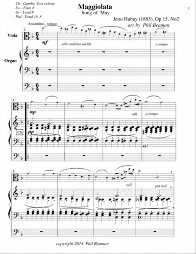 Maggiolata-Hubay-Viola/Organ