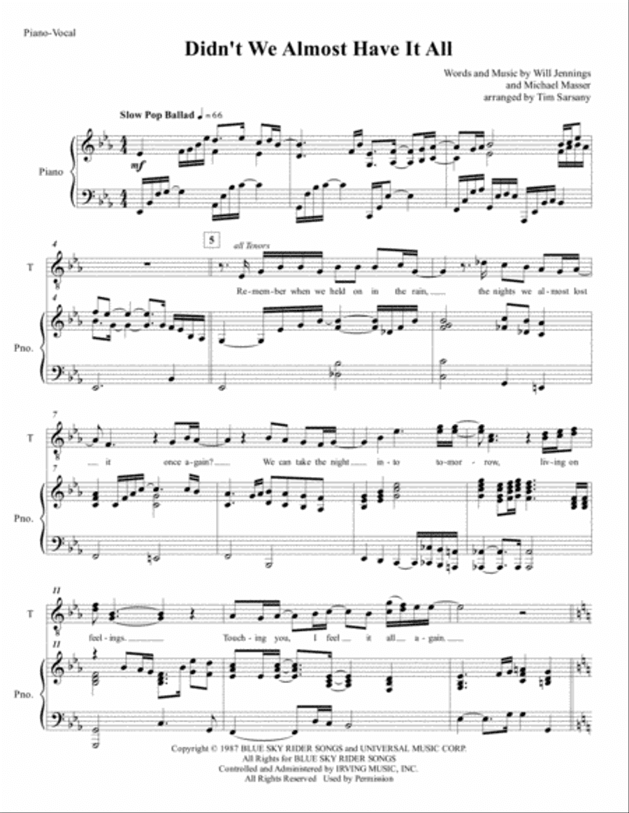 Didn't We Almost Have It All