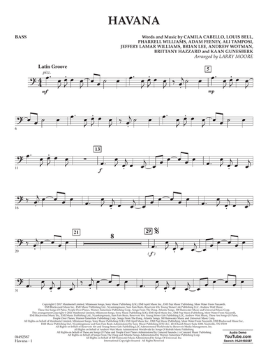 Havana (feat. Young Thug) (arr. Larry Moore) - Bass