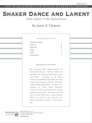 Shaker Dance and Lament: Score