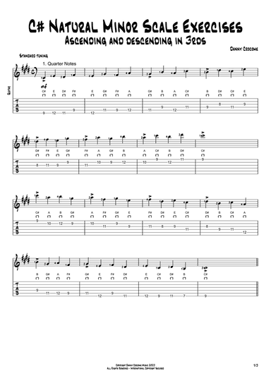 C# Natural Minor Scale Exercises - Ascending and Descending in 3rds