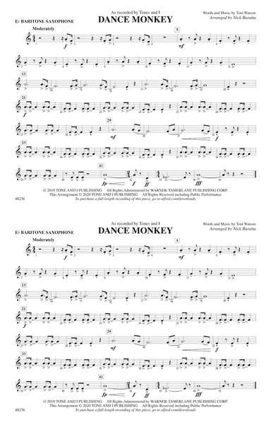 Dance Monkey: E-flat Baritone Saxophone
