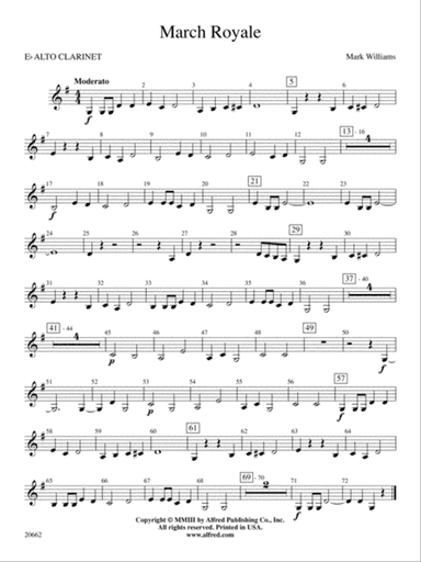 March Royale: E-flat Alto Clarinet