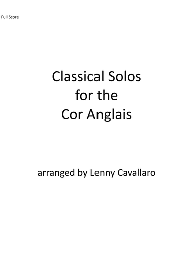 Classical Solos for the Cor Anglais