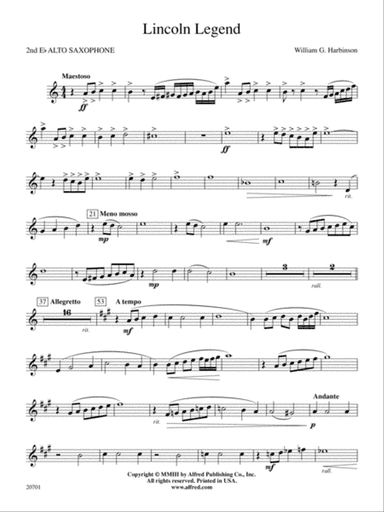 Lincoln Legend: 2nd E-flat Alto Saxophone