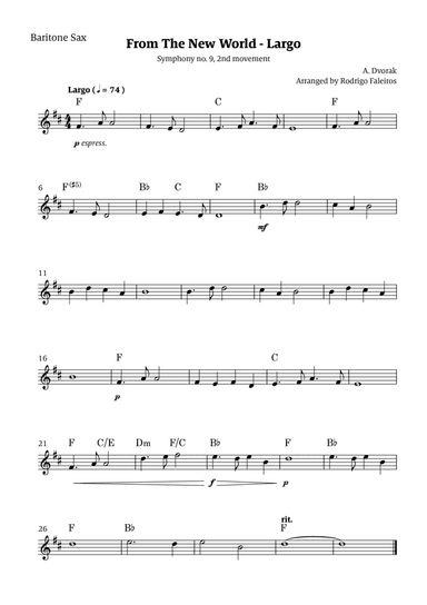 Largo (2nd movement of the Symphony no. 9 'From The New World')