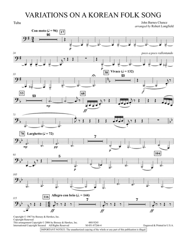 Variations on A Korean Folk Song - Tuba