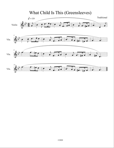 What Child Is This (Greensleeves) for solo violin