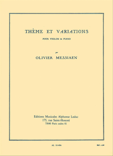Theme et Variations pour Violon et Piano