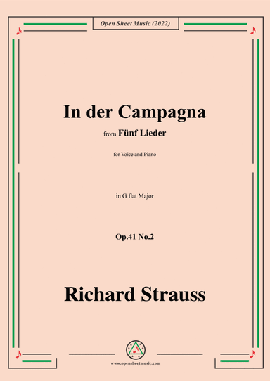 Richard Strauss-In der Campagna,in G flat Major,Op.41 No.2