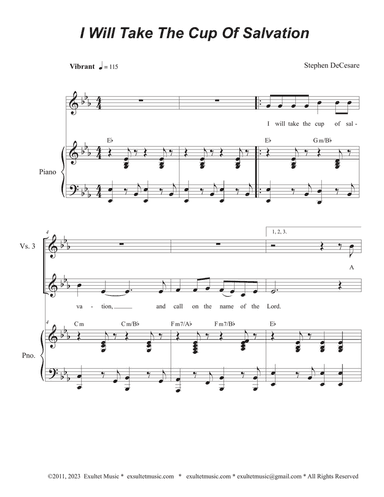 I Will Take The Cup Of Salvation (Unison choir)