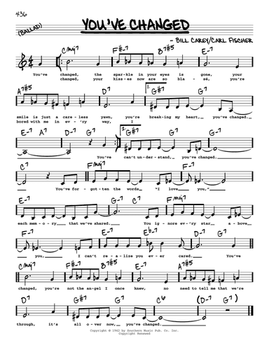 You've Changed (Low Voice)