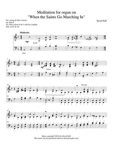 Meditation for Organ on "When the Saints Go Marching In"