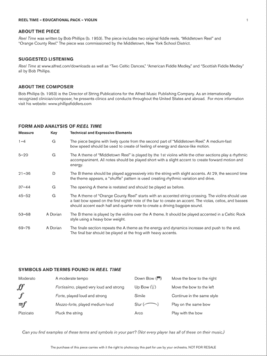 Reel Time: Violin Educational Pack
