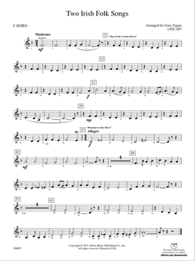 Two Irish Folk Songs: 1st F Horn