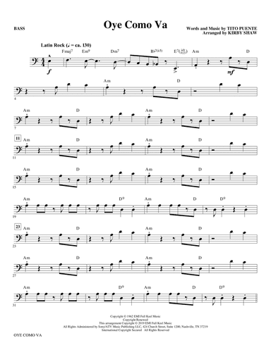 Oye Como Va (arr. Kirby Shaw) - Bass